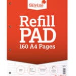 SIlvine A4 Refill Pad 160 Pages Feint Margin from Harrisons Direct
