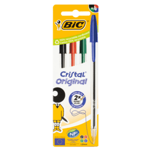 Bic Cristal Ball Pens Assorted 4's