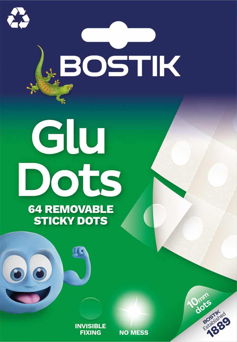 Bostik Glu Dots 64 Removable Clear Sticky Dots