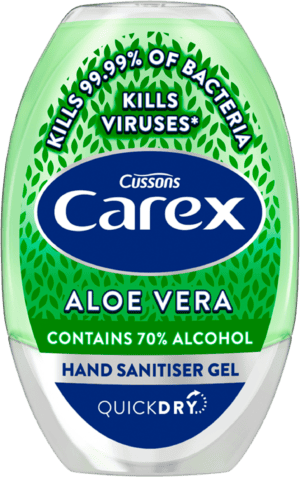 Carex Hand Gel Aloe Vera 70% Alcohol 50ml from Harrisons Direct