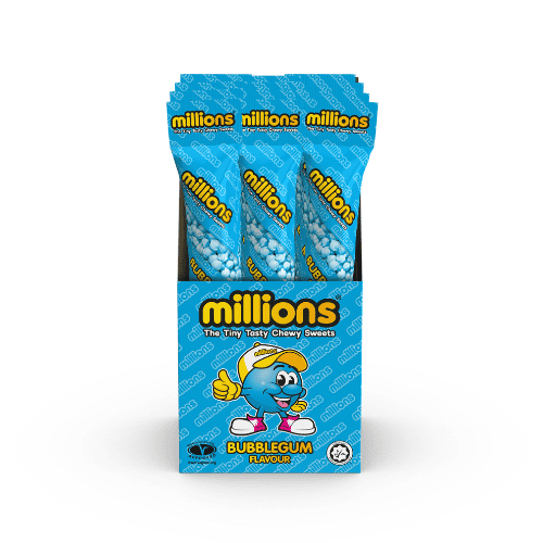 Millions Tubes Bubblegum Flavour 55g Sweets from Harrisons Direct
