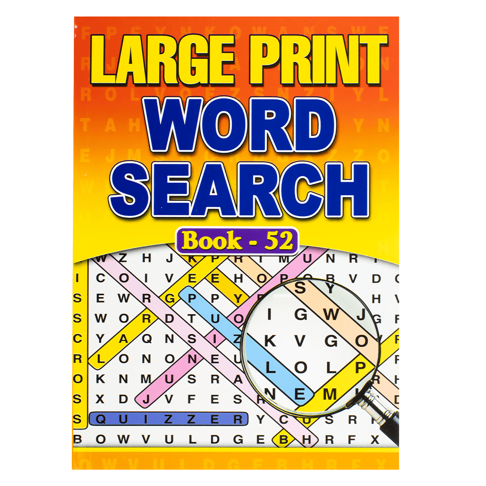 A4 Wordsearch Book Large Print 4 Titles 64 Pages