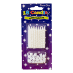 White Spiral 18 Candles & Holders from Harrisons Direct