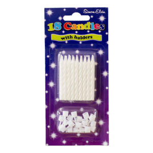 White Spiral 18 Candles & Holders from Harrisons Direct