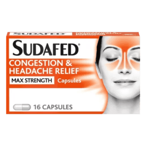 Sudafed Congestion & Headache Relief Max Strength Capsules 16's