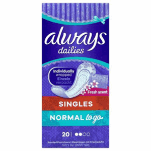 Always Dailies Pant Liners Normal To Go 20's from Harrisons Direct