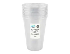 Wholesale Clear Plastic Spirit Glasses Pack of 8 from Harrisons Direct