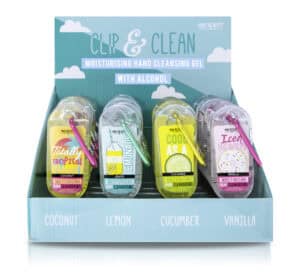 Wholesale Mad Beauty Clip & Clean Hand Sanitizers 69.3% Alcohol 30ml from Harrisons Direct