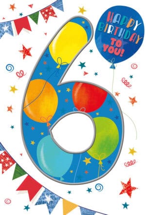 Wholesale Birthday Card Age 6 Boy - Word Play By Simon Elvin from Harrisons Direct