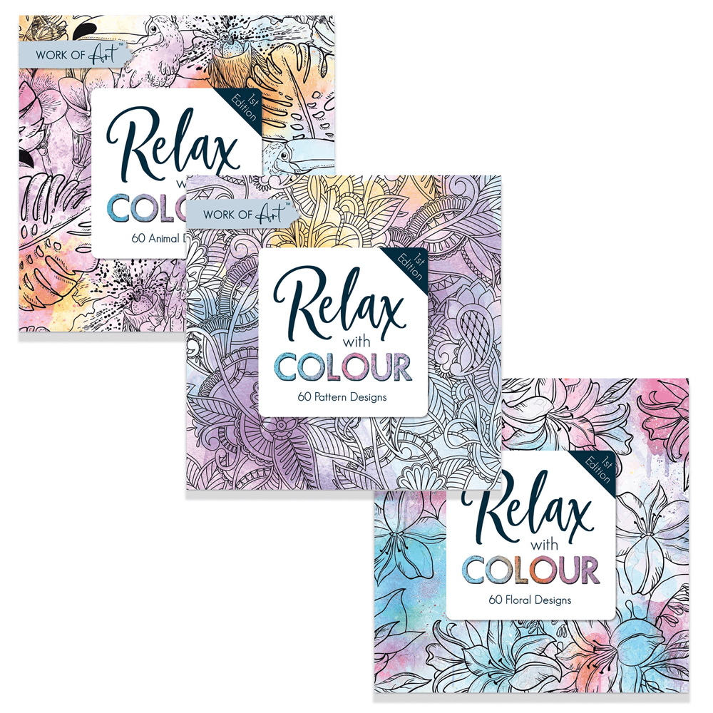 Work Of Art Colouring Book Series One 3 Assorted Designs from Harrisons Direct