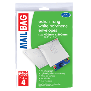 Mail Bag Retail Packs - Ex Large 420 x 500mm 4's