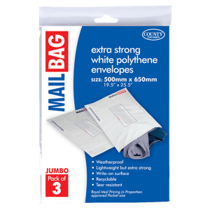Mail Bag Retail Packs - Jumbo 500 x 650mm 3's