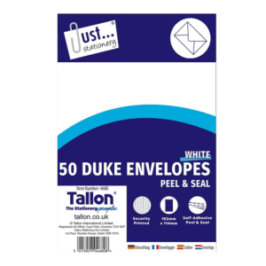 Just Stationery Duke White Envelopes 50s from Harrisons Direct