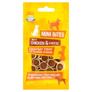 Wholesale Good Boy Mini Bites with Chicken & Cheese 70g from Harrisons Direct