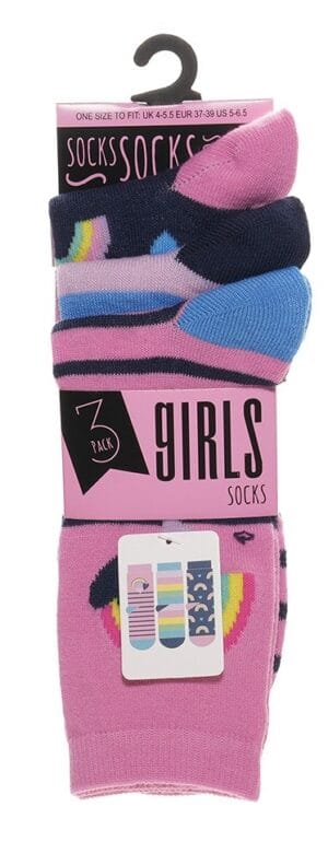 Wholesale Girls 3 Pack Socks from Harrisons Direct
