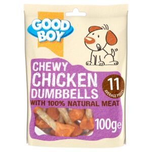 Wholesale Good Boy Chewy Chicken Dumbbells 100g from Harrisons Direct