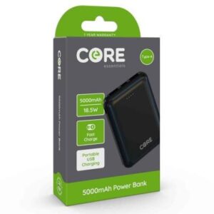 Core Essentials 5000 mAh Power Bank from Harrisons Direct