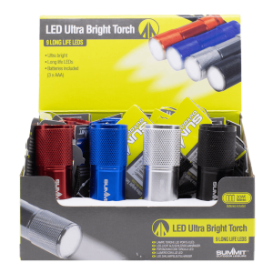 Summit 9 LED Aluminium Torch in Display Box
