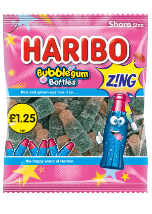 Haribo Bubblegum Bottles Z!ng 140g £1.25 PMP