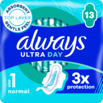 Always Ultra Sanitary Towels Normal Plus With Wings 13's from Harrisons Direct