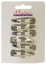 Sleepies Hair Clips Silver 6 Per Card