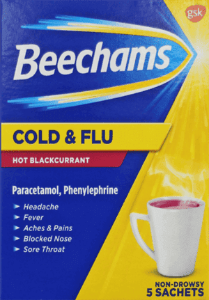 Beechams Cold & Flu Hot Blackcurrant 5's