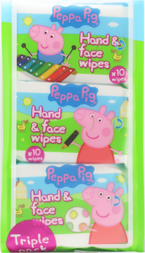 Peppa Pig Hand & Face Wipes 10's Triple Pack