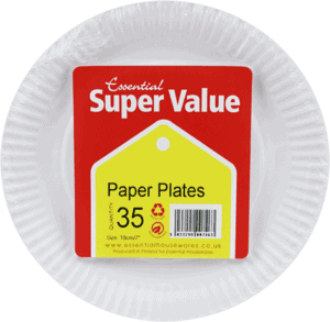 Super Value 18cm White Paper Plates 35's