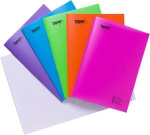A5 PP Cover-Brite Notebook 40 Sheets 70gsm, 5 Assorted Colours