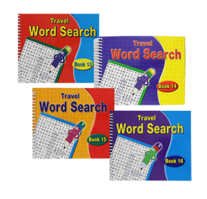 Spiral Bound Travel Wordsearch Book 4 Titles 175mmx144mm 152 Pages