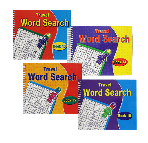 Spiral Bound Travel Wordsearch Book 4 Titles 175mmx144mm 152 Pages