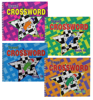 Spiral Bound Travel Crossword Book 4 Titles 175mmx145mm 168 Pages
