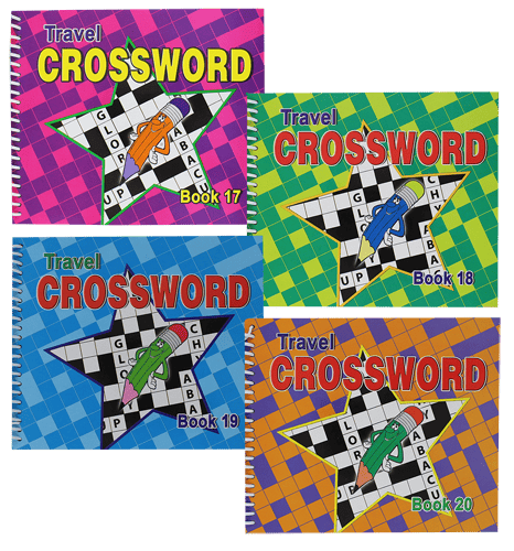 Spiral Bound Travel Crossword Book 4 Titles 175mmx145mm 168 Pages