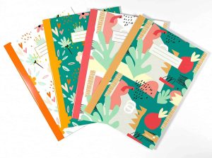 Silvine A4 Exercise Style Notebook Hearts & Flowers 4 Assorted Designs 160 Pages 75gsm