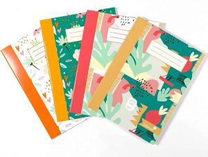 Silvine A5 Exercise Style Notebook Hearts & Flowers 4 Assorted Designs 160 Pages 75gsm