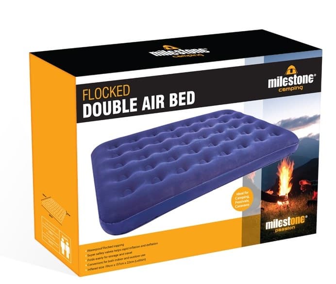 Milestone Camping Flocked Double Airbed