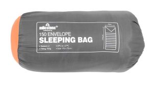 Milestone Camping Envelope Sleeping Bag 150g Single - 2 Seasons