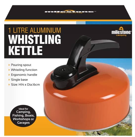 Milestone Camping Aluminium Whistling Kettle 1L