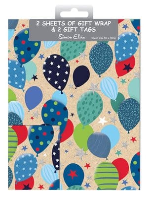 Packed Wrap 2 Sheets & 2 Tags - Designer Male
