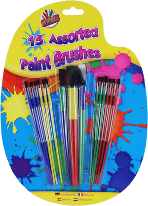 15 Assorted Plastic Paint Brushes