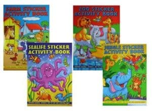 A4 Animals Sticker & Activity Book 4 Titles 36 Pages