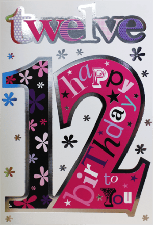 Birthday Card Age 12 Girl - Word Play By Simon Elvin