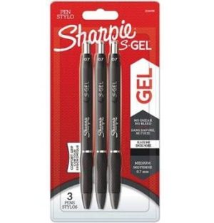Sharpie Black S-Gel Pen Hang Pack 3's