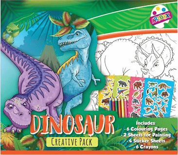 Creative Colouring Kit with Pencils - Dinosaur and Princess