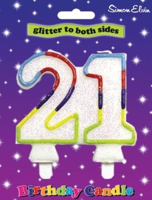Milestone Age Candle Number 21 Hang Pack