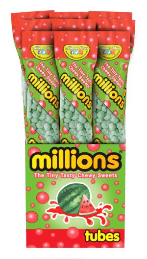Millions Tubes Watermelon Flavour 55g Sweets