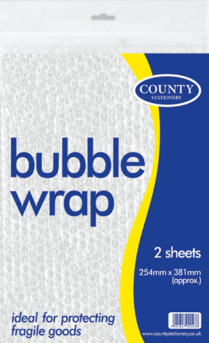 Bubble Wrap Sheets Large 25cm x 38cm - 2 Sheets
