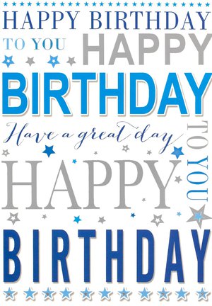 Birthday Card - Open Male Text