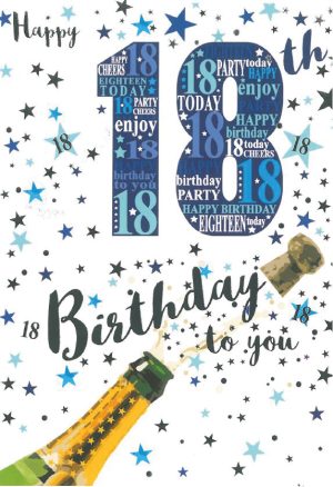 Birthday Card Male 18th - Champagne