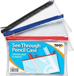 Clear Exam Pencil Case 20cm x 12cm